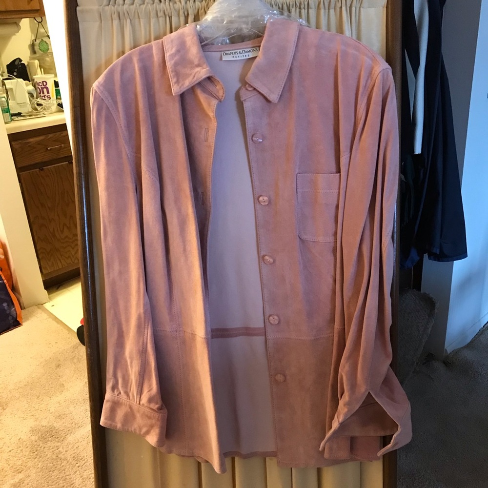Blush pink suede jacket
